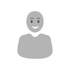 Flat illustration in grayscale. Avatar, user profile, person icon, profile picture. Suitable for social media profiles, icons, screensavers and as a template...