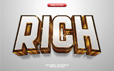 Rich gold 3D editable text effect