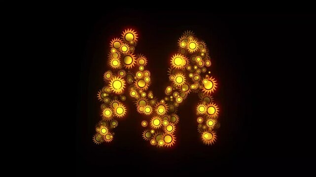 Letter M Sun Text Effect Animation