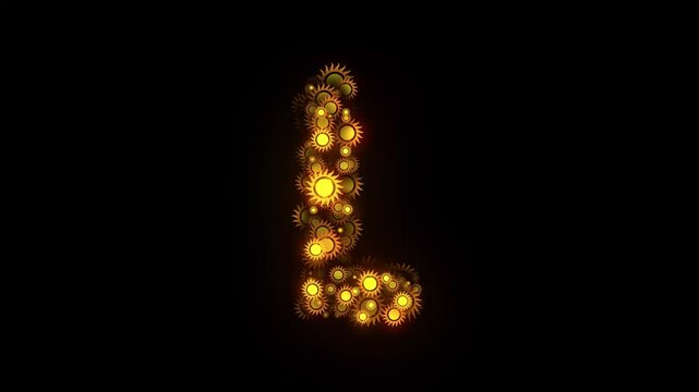 Letter L Sun Text Effect Animation