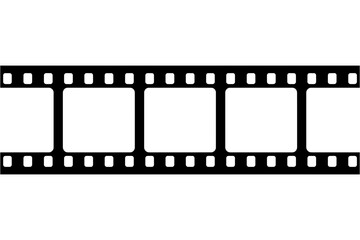 A black and white film strip illustration