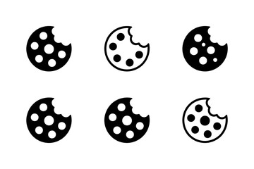 Six bitten cookies arranged in two rows