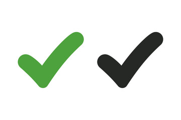 Two check marks one green one is black