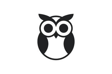 Stylized owl with large eyes and small ears