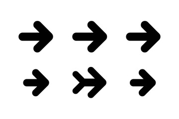 Collection of black arrow icon variations