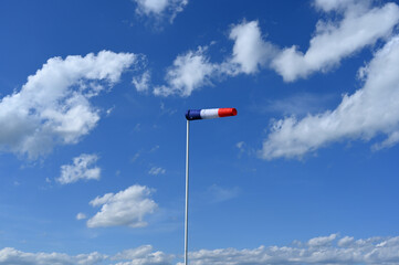 windsock in the colours of french national flag
