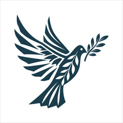 Minimalist Dove of Peace Vector Illustration