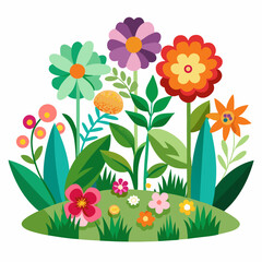 Fototapeta premium Flower garden isolated on white 