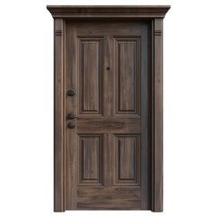 Wooden Interior Door on Transparent Background