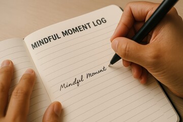 Mindful Moment Log for Personal Reflection and Self-Discovery in a Journal Setting