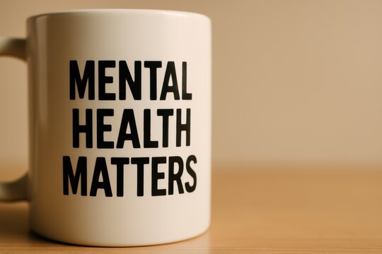 Inspirational Coffee Mug Promoting Importance of Mental Health and Well-Being for Everyone