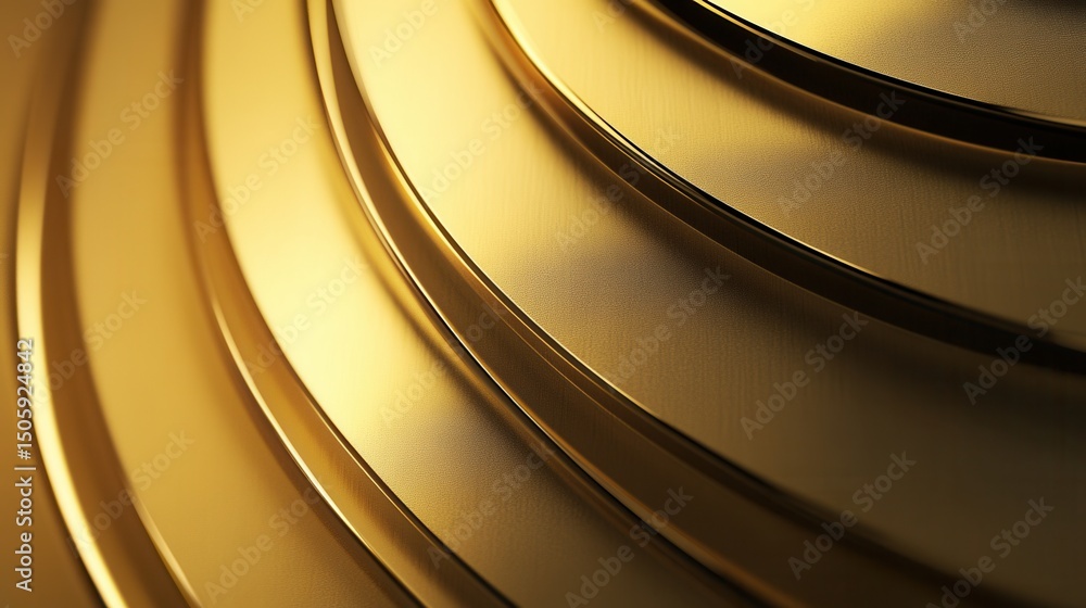 Poster abstract golden wave texture with smooth curves reflecting light and creating a warm and luxurious b