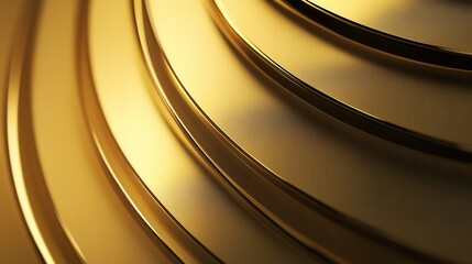 Abstract Golden Wave Texture with Smooth Curves Reflecting Light and Creating a Warm and Luxurious Background for Elegant Design Projects