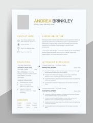 Minimal ATS-Friendly Resume Template – Corporate, Freelance, Journalist CV Design in Vector	