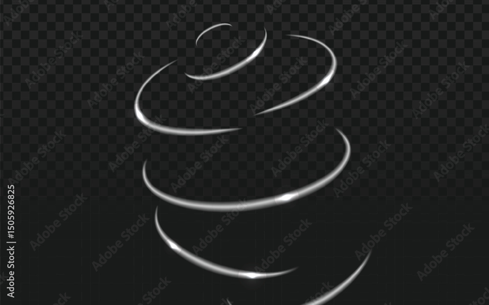 Poster dynamic white light trails forming abstract spiral shapes. ideal for technology, futuristic concepts