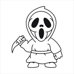 Funny cartoon monster character vector illustration with a smile and a big head, perfect for Halloween art or a playful animal design