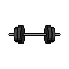 Gym Barbell Vector Illustration on White Background