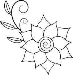 Abstract floral vector design featuring a colorful sun pattern