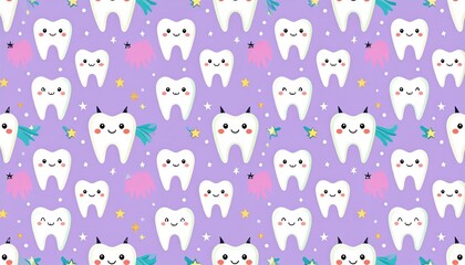Teeth and stars on purple, a dreamlike fantasy background for surreal digital art design