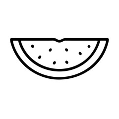 Watermelon Slice Line Icon for Fruit and Summer Design