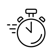 Fast Stop Watch Icon Outline for Speed and Timer Concepts