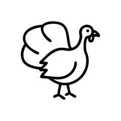 Turkey Outline Icon for Thanks giving, Farm Animals, and Holiday Design