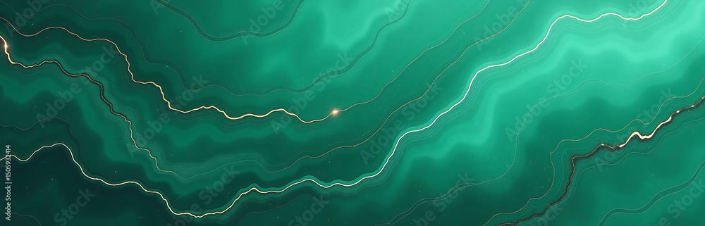 Poster sleek abstract background marble effect various shades green modern design