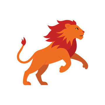 lion pouncing vector