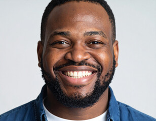 Obraz premium Happy African American Black Man Smiling