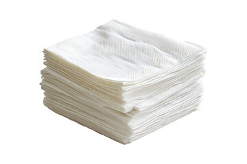 stack of white napkin isolated on transparent background