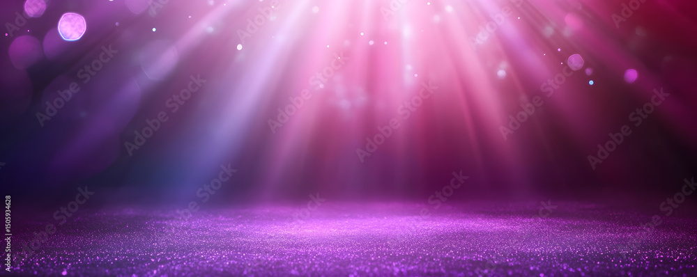 Poster abstract purple blurred background with a gradient light rays and shadows.