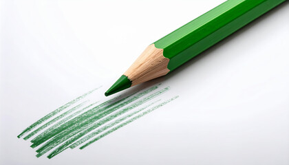 Green colored pencil drawing green lines