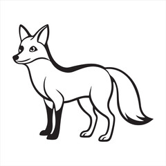 Red fox silhouette vector