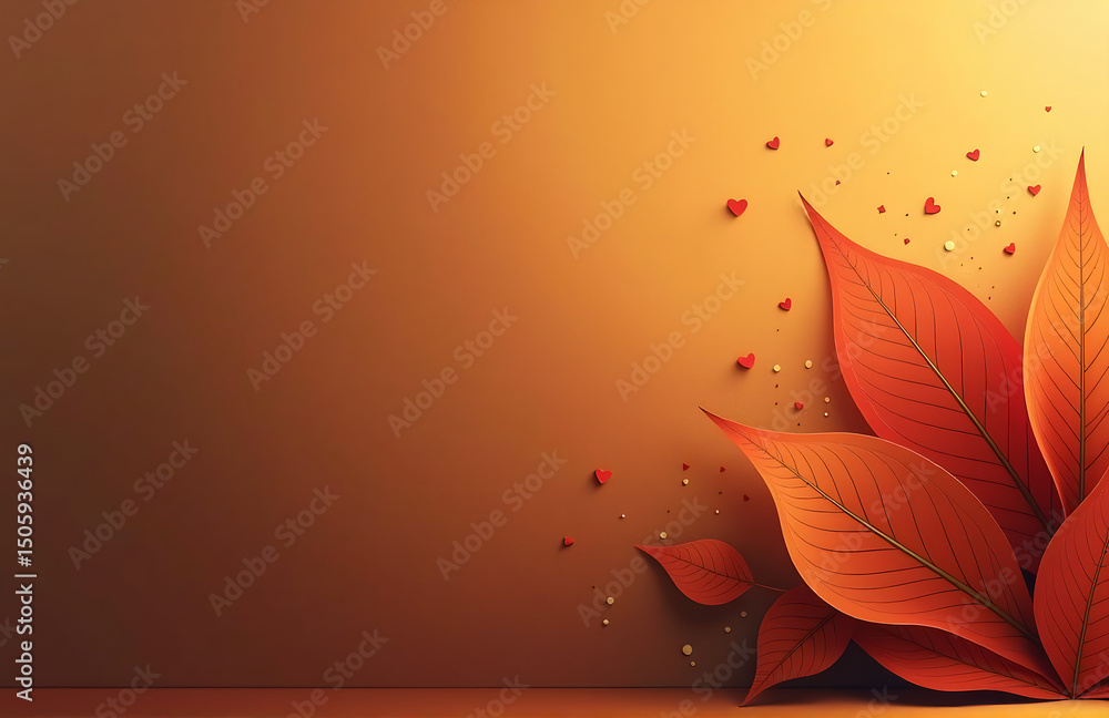 Poster wide banner features abstract brown orange background ample copy space various design