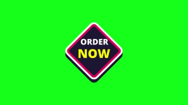 Order Now Button Animation | Call to Action Green Screen Clip