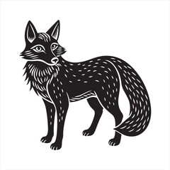 Red fox silhouette vector