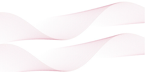 Abstract Red Wave Lines on White Background. Vector Illustration Red wave flow on transparent background. Design element

