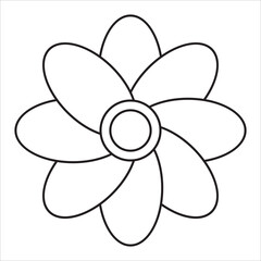 A vectorized flower design isolated on white, perfect as an icon or nature art illustration