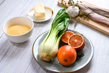fresh vegetables on a wooden table