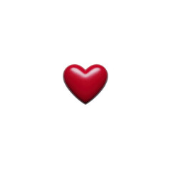 Shiny red heart symbol on transparent background, representing love and affection. heart is smooth and glossy, conveying warmth and emotion