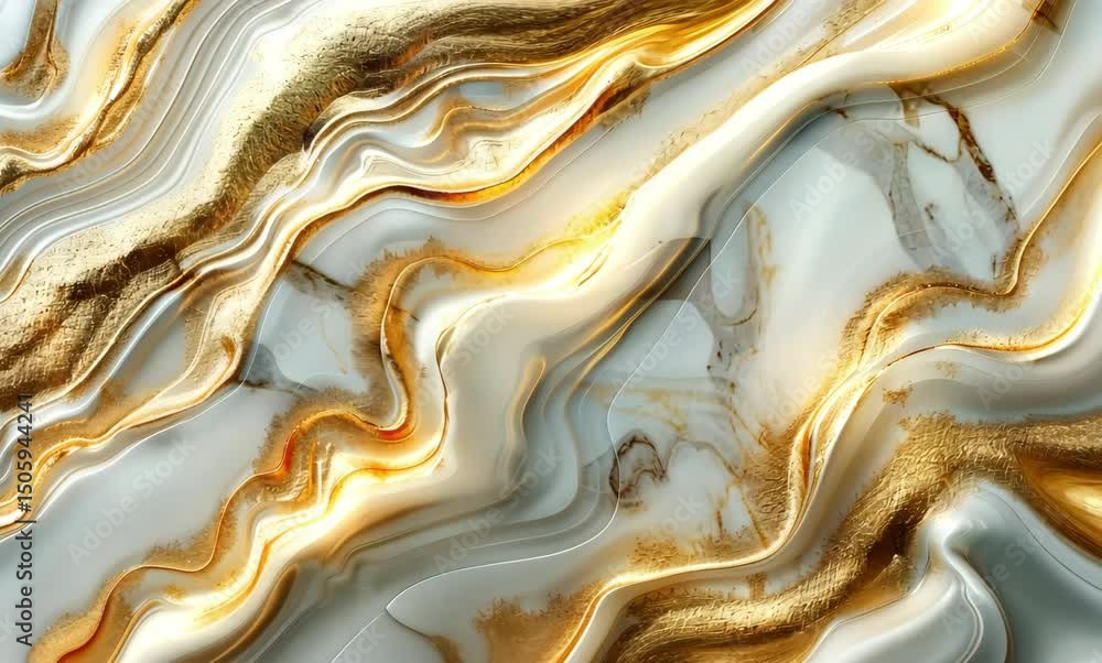 Poster stunning gold and white marble texture with flowing patterns and elegant design elements