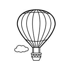 Obraz premium cozy hot air balloons floating the sky color line art silhouette
