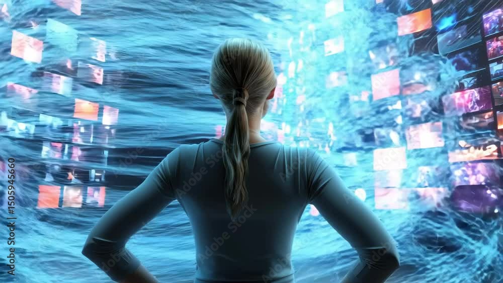 Poster exploring digital landscapes and dynamic visuals in an immersive experience