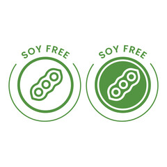Soy free icon illustration symbols isolated on a white background	