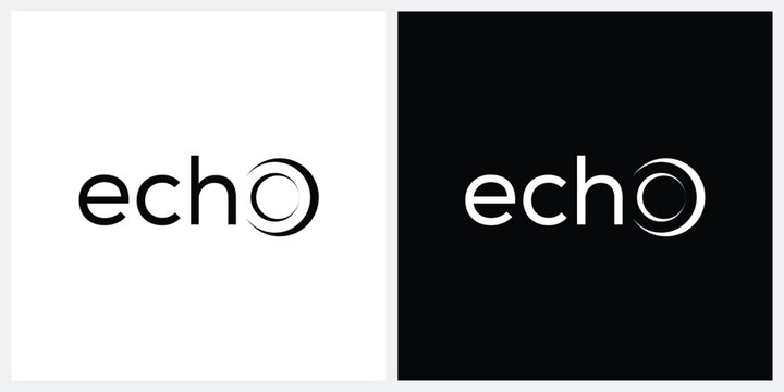typography text echo logo design vector template