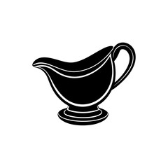 Vector illustration of Gravy boat silhouette.