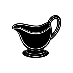 Vector illustration of Gravy boat silhouette.