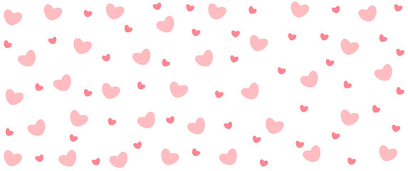 Heart Background. Beautiful Confetti Hearts Falling on Background. Invitation Template Background Design, Greeting Card, Poster. Valentine Day. Vector illustration	
