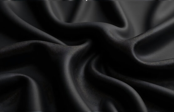 beautiful dark background featuring wavy black silk pattern elegant folds plenty space creative designs