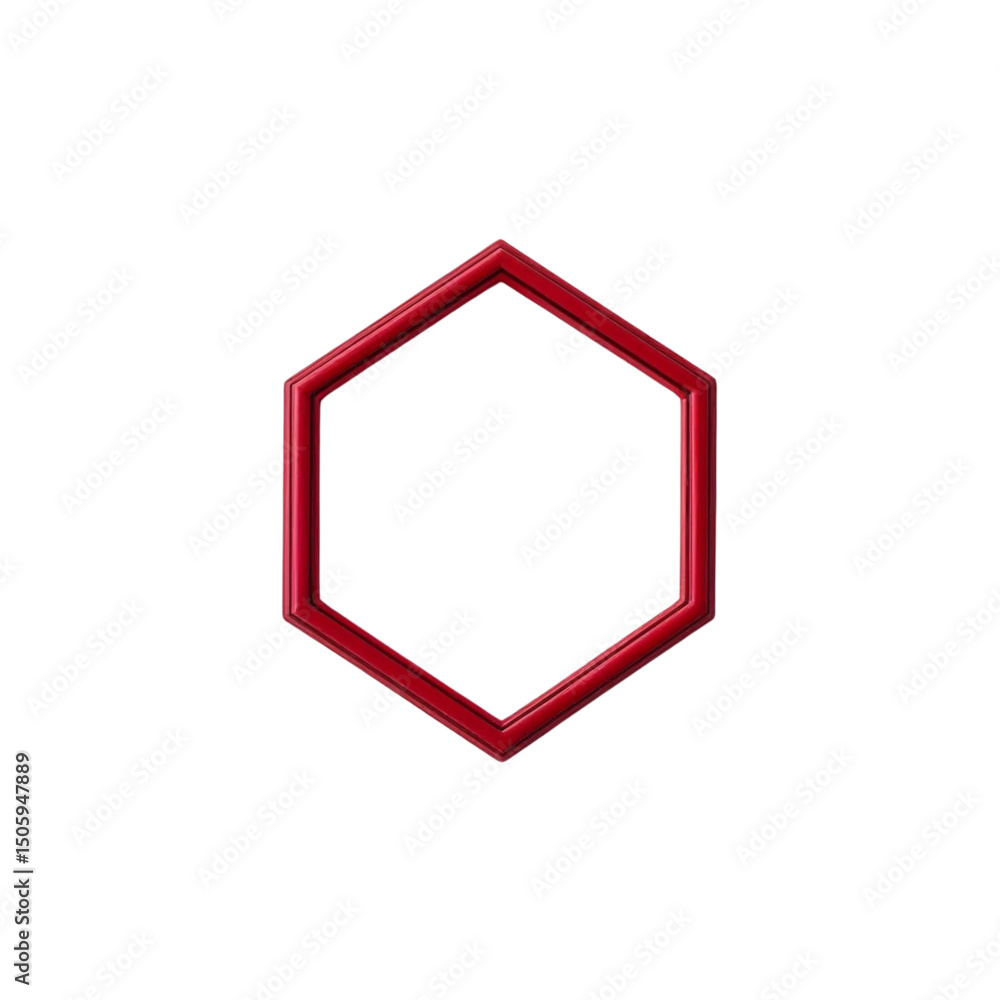 Poster red hexagon frame vector illustration for graphic design and creative projects and geometric shapes 